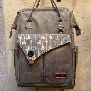 Gray diaper bag